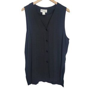 BRIGGS New York Black Long Side Slit Tank Tunic
